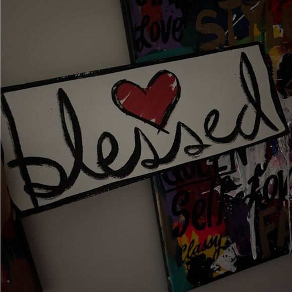 Blessed Wall Decor Sign - Black and Red - Picture 1 of 3